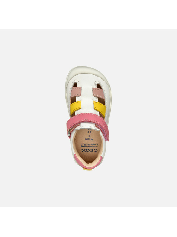 Geox Bijele barefoot tenisice za djevojčice s otvorenim prednjim dijelom Geox Steppieup