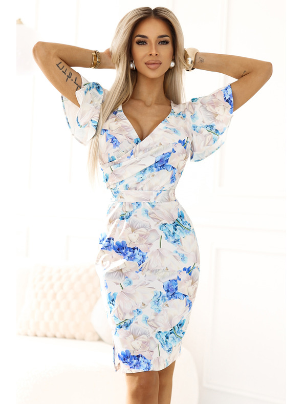 numoco Haljina s širokim izrezom, rukavima i Numoco remenom