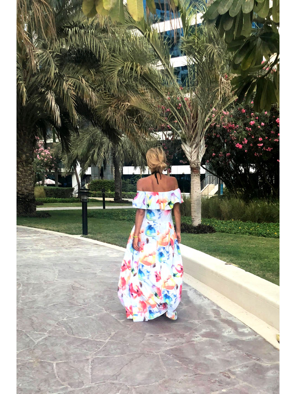 numoco Duga ljetna haljina s remenom - šareni cvjetni uzorak Numoco