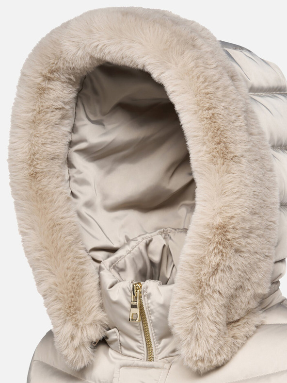 Geox Bež bunda za žene s prošivenim Geox Bettanie