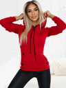 numoco Udobna topla majica s kapuljačom i džepovima - crvena Numoco
