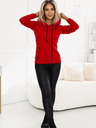 numoco Udobna topla majica s kapuljačom i džepovima - crvena Numoco