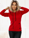 numoco Udobna topla majica s kapuljačom i džepovima - crvena Numoco