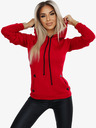 numoco Udobna topla majica s kapuljačom i džepovima - crvena Numoco