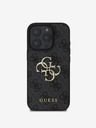 Guess Stražnja maska ​​Guess PU 4G s metalnim logotipom za iPhone 16 Pro siva