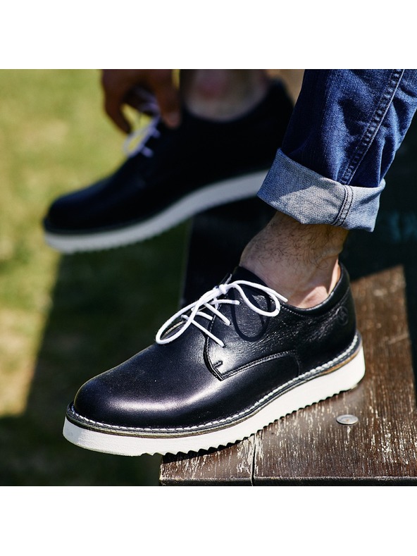 Vasky Ženske kožne gležnjače crno-bijele - Vasky Derby čizme proljeće/jesen