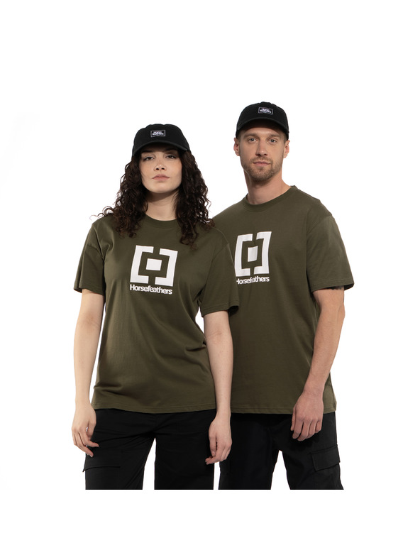 Horsefeathers T-shirt Base - spaljena maslina veličina L KONJSKA PERJA