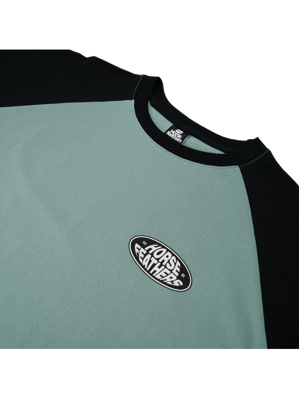 Horsefeathers Majica Dynamo Raglan - blue haze/crna HORSEFEATHERS