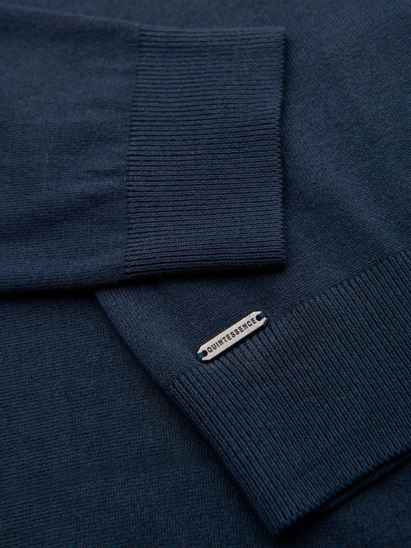 Ombre Clothing Muški pleteni pulover sa strukturiranim točkicama - tamnoplava Ombre odjeća