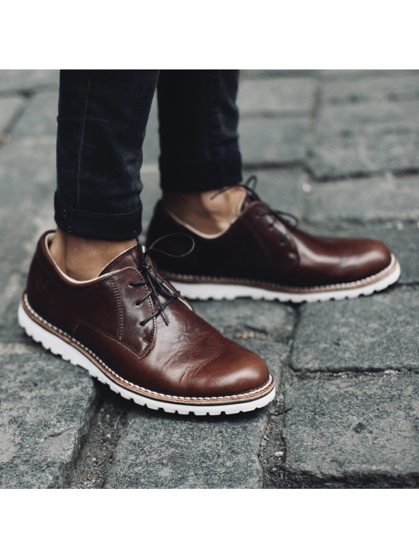 Vasky Muške kožne gležnjače tamno smeđe - cipele za proljeće/jesen Vasky Derby tamno smeđe