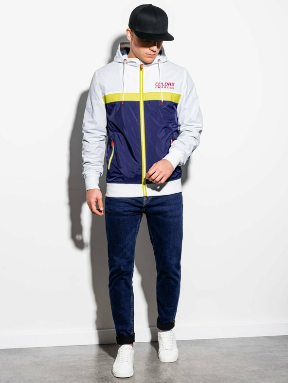 Ombre Clothing Plavo-bijela muška proljetna jakna Ombre Clothing C438