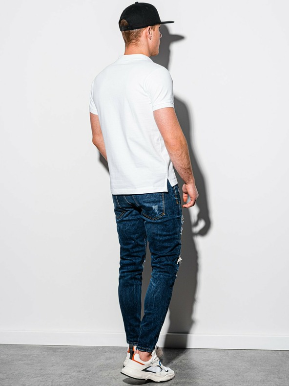 Ombre Clothing Bijela muška base polo majica Ombre Clothing