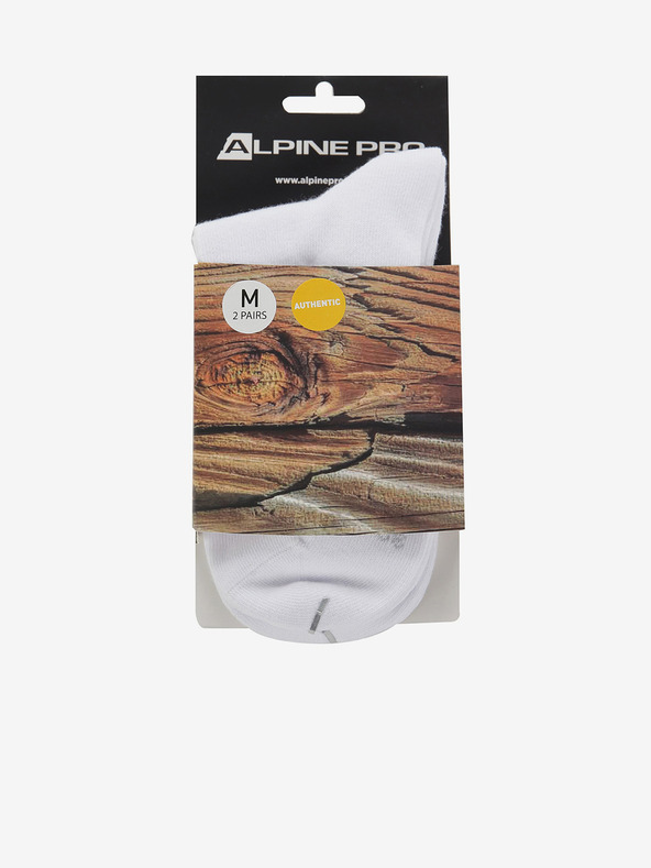 ALPINE PRO Bijele unisex čarape - 2 para ALPINE PRO 2ULIANO