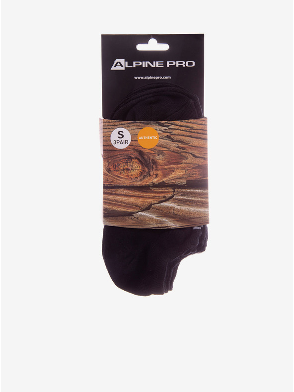 ALPINE PRO Komplet od tri para unisex čarapa u crnoj boji ALPINE PRO 3UNICO