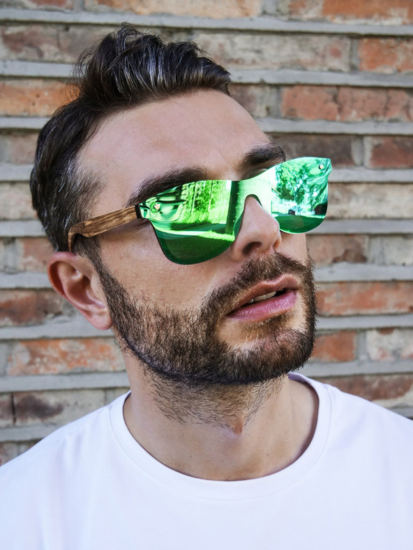 VEYREY Drvene sunčane naočale VeyRey Nerd Stove Zelene leće