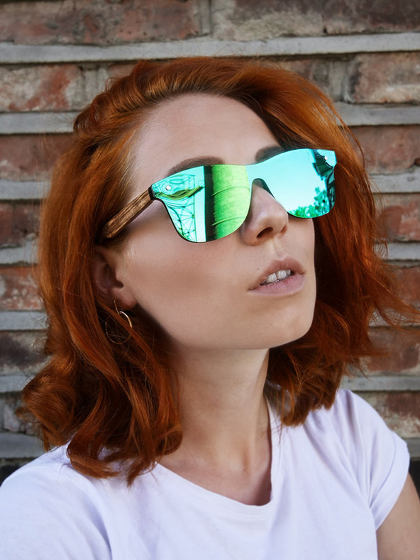 VEYREY Drvene sunčane naočale VeyRey Nerd Stove Zelene leće