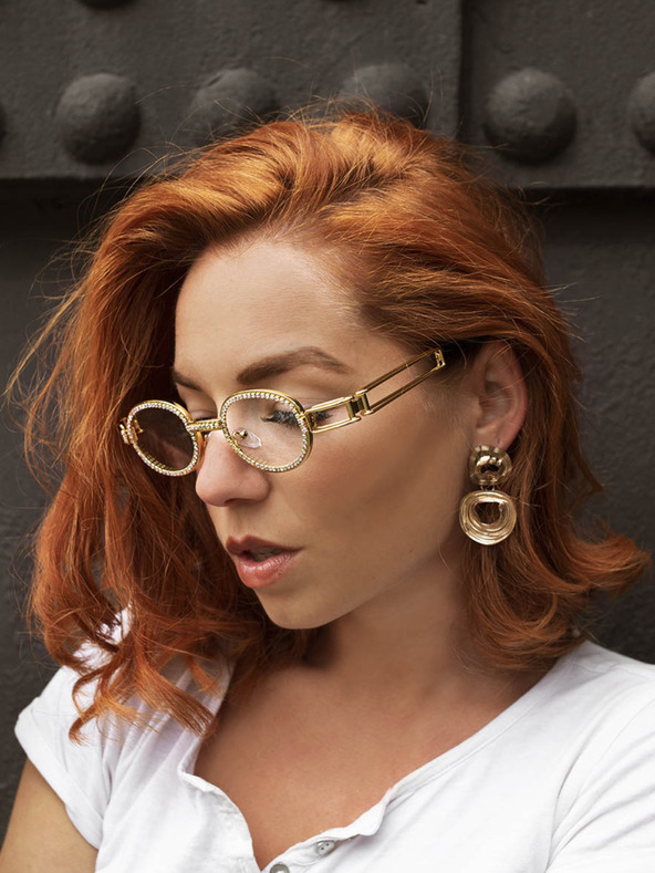 VEYREY VeyRey Naočale s prozirnim staklima ovalnog Clair zlata