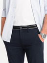 Ombre Clothing Tamnoplave muške chino hlače s ukrasnim remenom Ombre Clothing