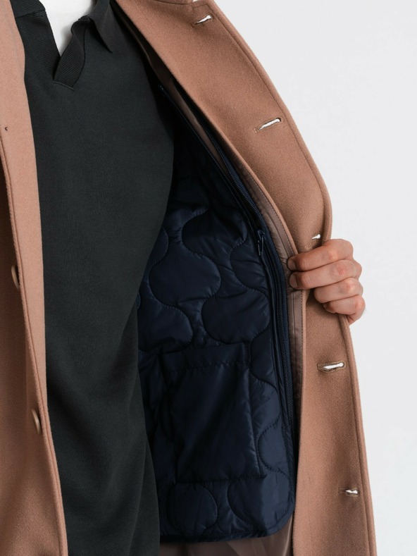 Ombre Clothing Ombre Clothing muški kaput na jedno kopčanje s ovratnikom i podkaputom