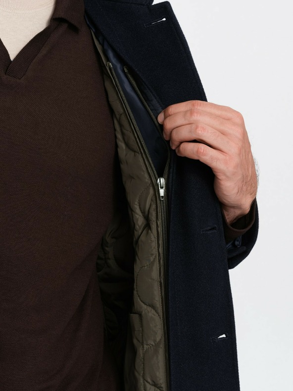 Ombre Clothing Ombre Clothing muški kaput na jedno kopčanje s ovratnikom i podkaputom