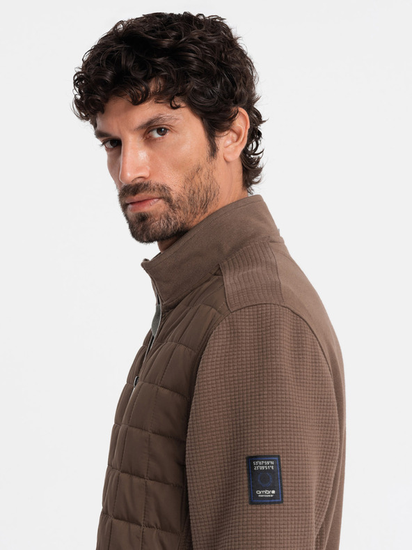 Ombre Clothing Ombre Clothing V3 muška lagana prošivena prednja jakna s patentnim zatvaračem OM-JANP-0193