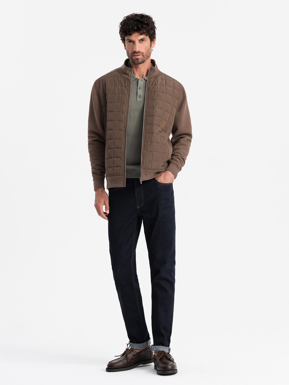 Ombre Clothing Ombre Clothing V3 muška lagana prošivena prednja jakna s patentnim zatvaračem OM-JANP-0193