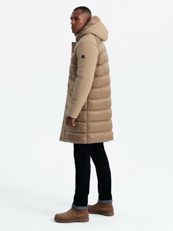 Ombre Clothing Ombre Clothing muška prošivena duga jakna s velikim džepovima