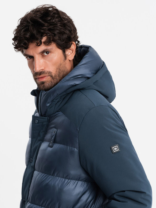 Ombre Clothing Ombre Clothing muška prošivena duga jakna s velikim džepovima