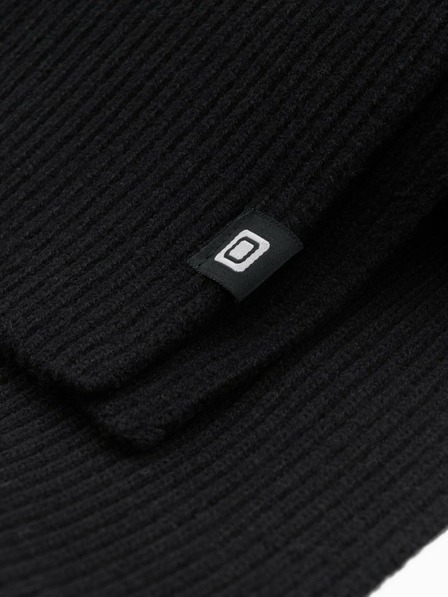 Ombre Clothing Muški jednobojni pleteni šal s rebrastim crnim Ombre Clothing