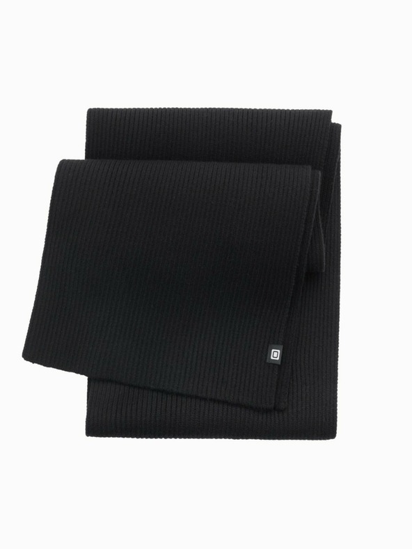 Ombre Clothing Muški jednobojni pleteni šal s rebrastim crnim Ombre Clothing
