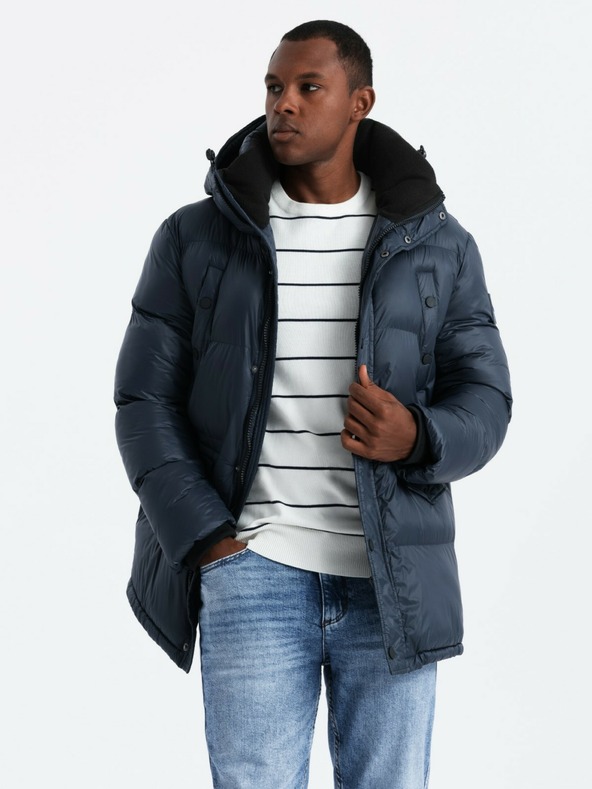 Ombre Clothing Muška duga jakna s džepovima Ombre Clothing