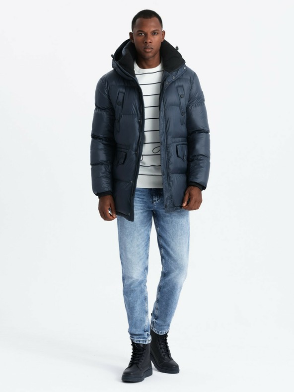 Ombre Clothing Muška duga jakna s džepovima Ombre Clothing