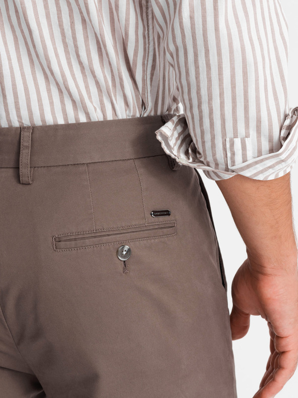 Ombre Clothing Muške chino hlače REGULAR FIT smeđa Ombre odjeća