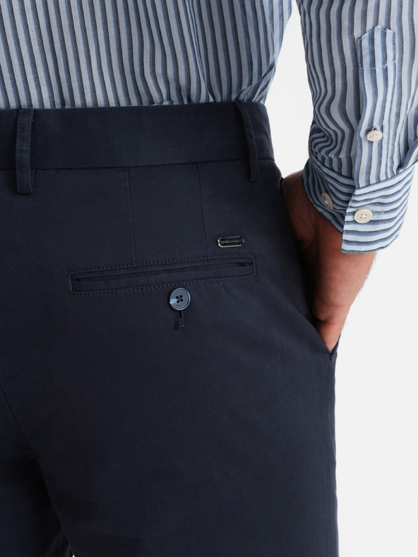 Ombre Clothing Muške obične FIT chino hlače tamnoplave Ombre odjeće