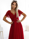 numoco Duga haljina s dekolteom i kratkim rukavima - bordo Numoco NASTIA