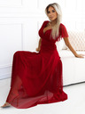 numoco Duga haljina s dekolteom i kratkim rukavima - bordo Numoco NASTIA