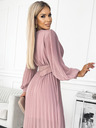 numoco Plisirana haljina s remenom i dekolteom - puder roza Numoco KLARA