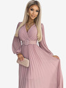 numoco Plisirana haljina s remenom i dekolteom - puder roza Numoco KLARA