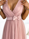 numoco Haljina od tila s izrezom i mašnom - prljavo roza Numoco