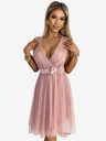 numoco Haljina od tila s izrezom i mašnom - prljavo roza Numoco