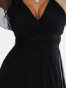 numoco Duga haljina s dekolteom i kratkim rukavima - crna Numoco NASTIA