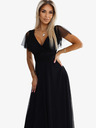 numoco Duga haljina s dekolteom i kratkim rukavima - crna Numoco NASTIA