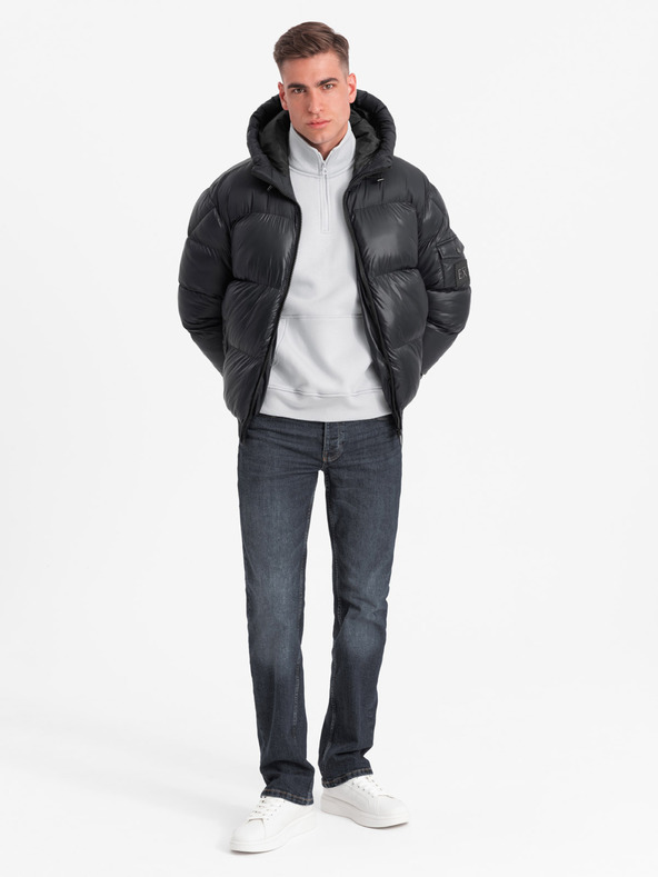 Ombre Clothing Muška topla jakna s rebrastim rubovima Ombre Clothing