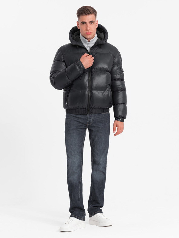 Ombre Clothing Muška topla jakna s rebrastim rubovima Ombre Clothing