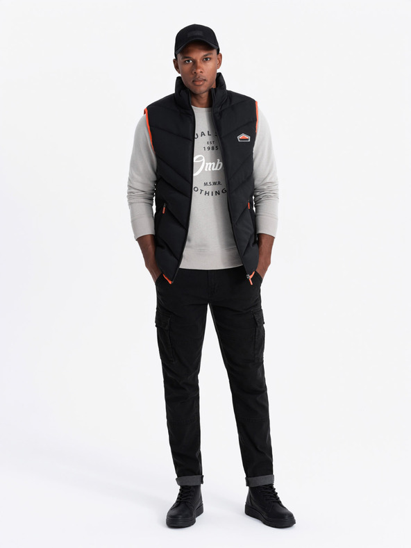 Ombre Clothing Muški prošiveni prsluk s neonskim detaljima Ombre Clothing