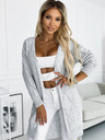 numoco Svijetlo sivi ženski dugi kardigan Numoco
