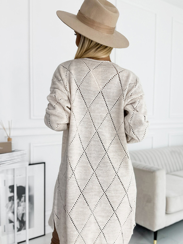 numoco Dugi ženski kardigan Numoco bež boje