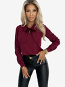 numoco Numoco Wine ženska bluza dugih rukava s prednjom kravatom