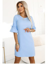numoco Svijetloplava ženska trapez haljina s rukavima na vezanje marke Numoco