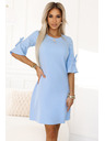 numoco Svijetloplava ženska trapez haljina s rukavima na vezanje marke Numoco